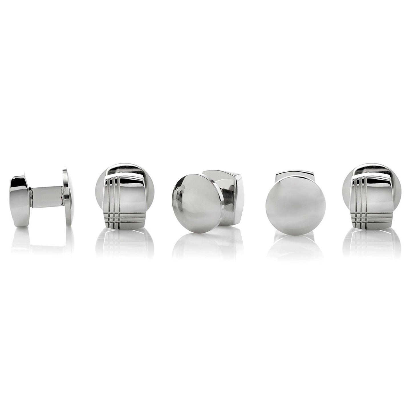 Sterling Silver Tartan Plaid 5-Studs