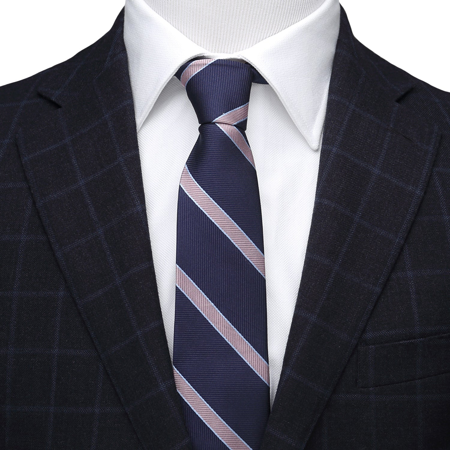 The Travis Tie (Navy Pink Stripe Men's Tie) - My Men's Shop