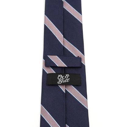 The Travis Tie (Navy Pink Stripe Men's Tie) - My Men's Shop