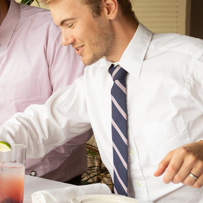 The Travis Tie (Navy Pink Stripe Men's Tie) - My Men's Shop