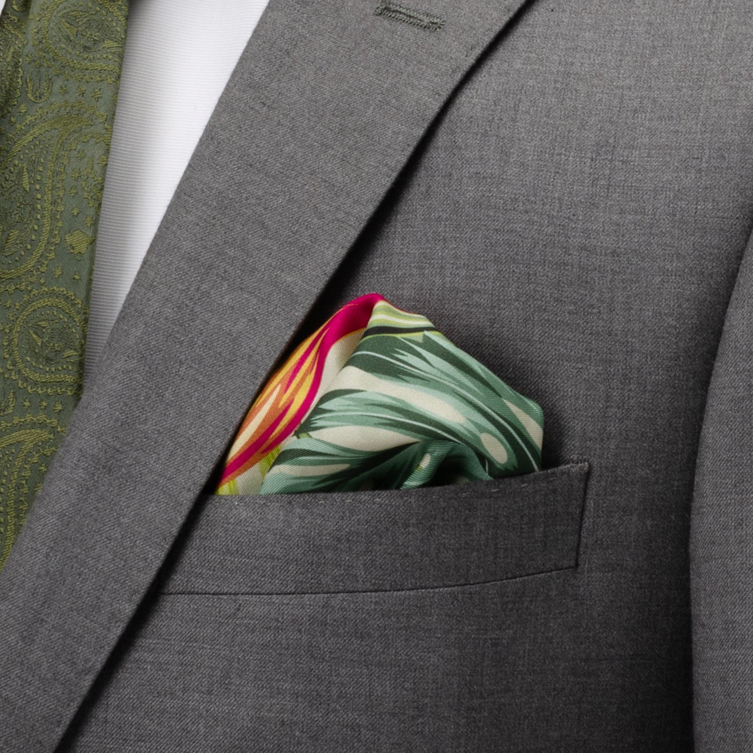 Tropical Leaf Multi Pocket Square - My Men's Shop