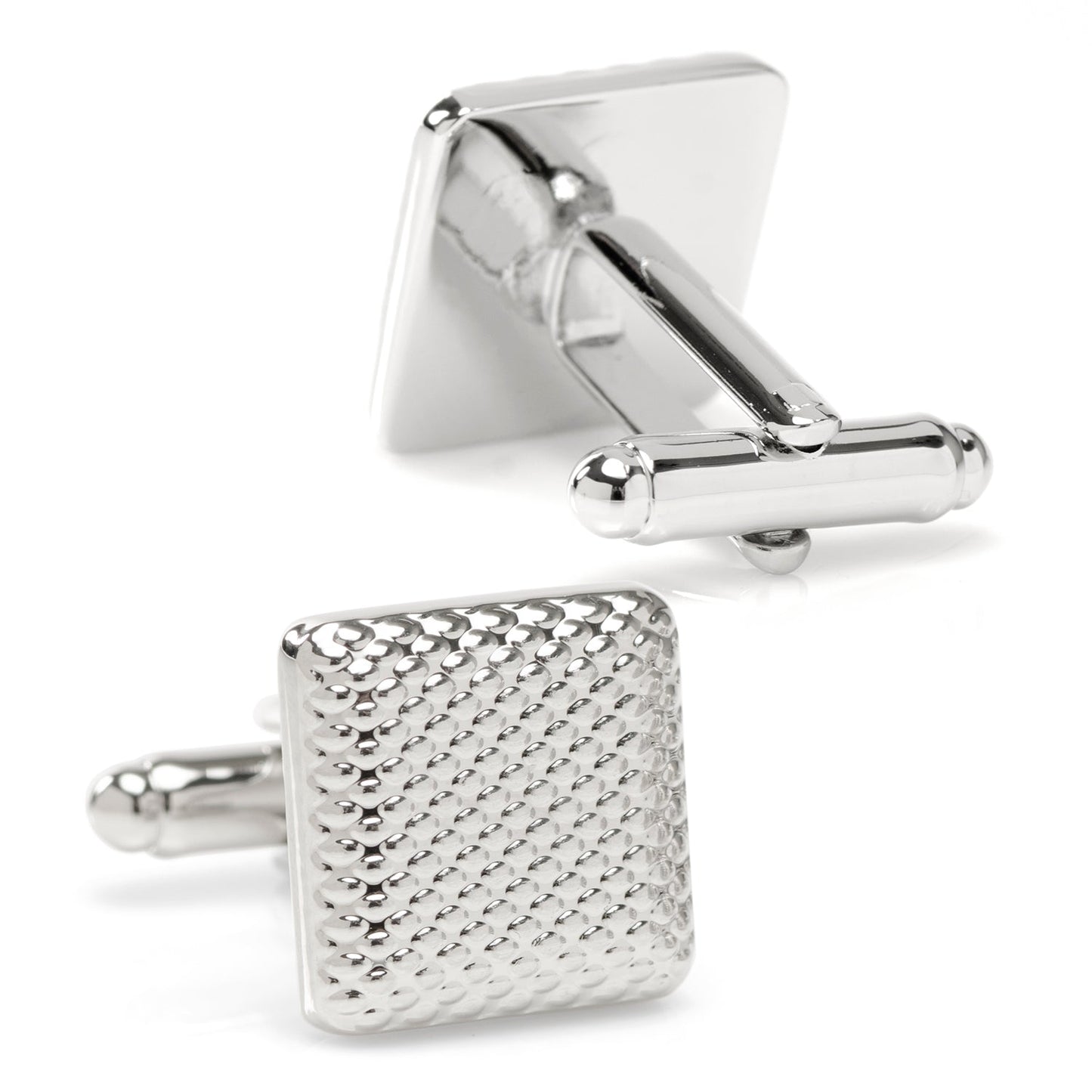 Silver Textured Square Cufflinks - My Men's Shop