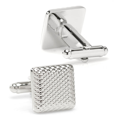 Silver Textured Square Cufflinks - My Men's Shop