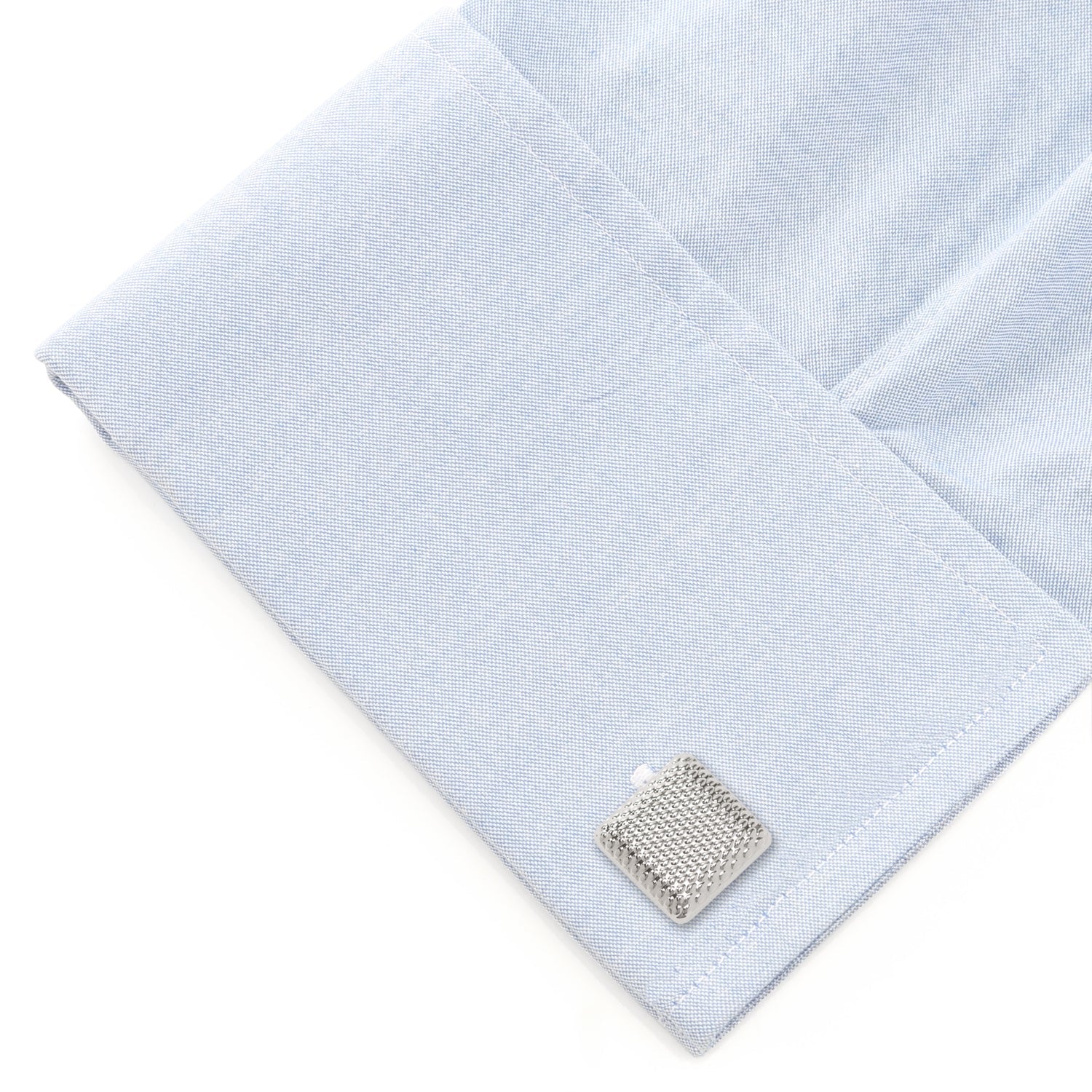 Silver Textured Square Cufflinks - My Men's Shop