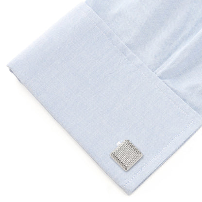Silver Textured Square Cufflinks - My Men's Shop