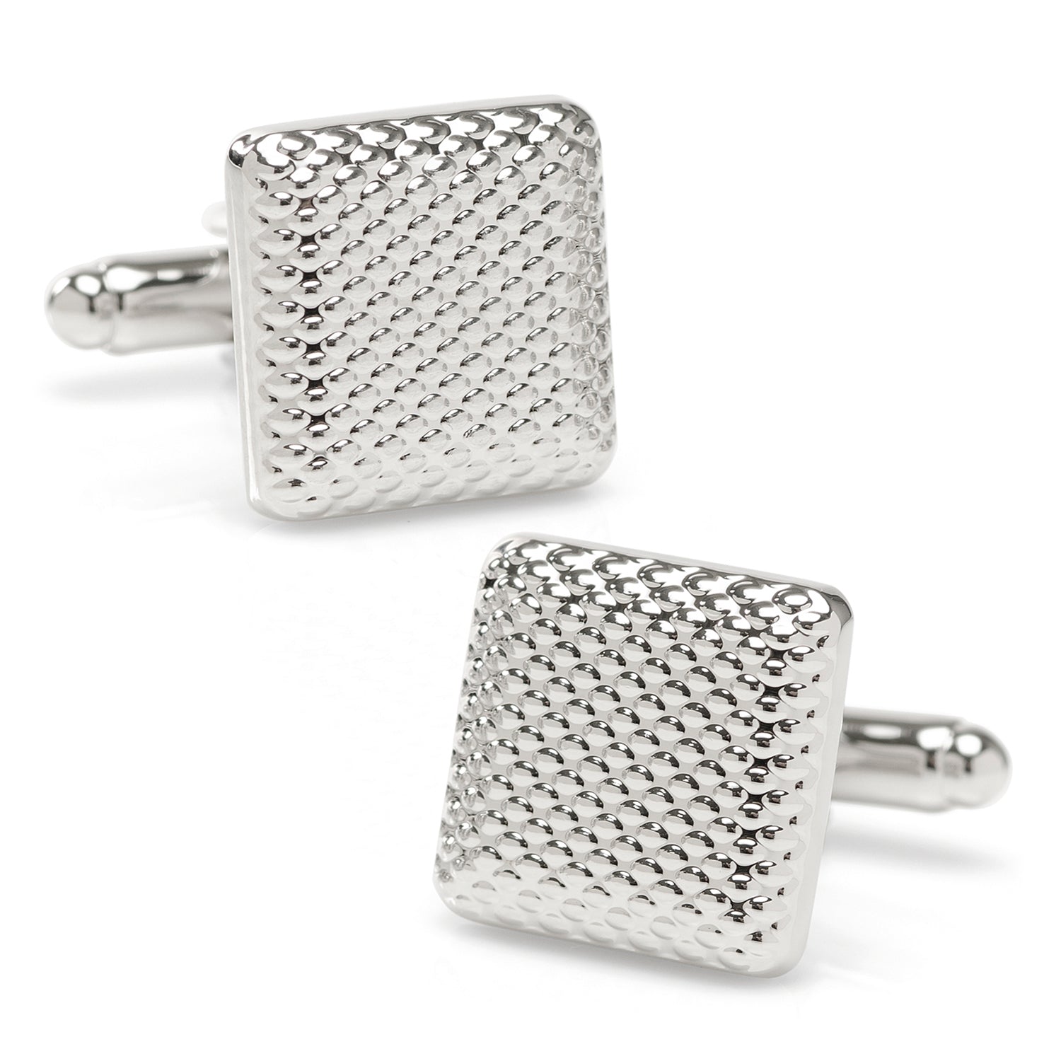Silver Textured Square Cufflinks - My Men's Shop