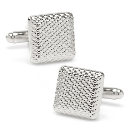 Silver Textured Square Cufflinks - My Men's Shop