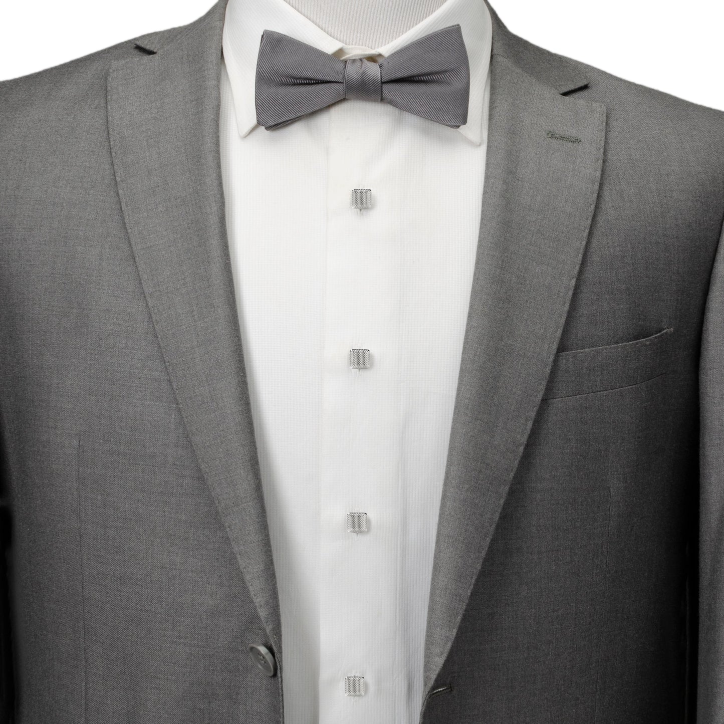 Silver Textured Square Studs - My Men's Shop