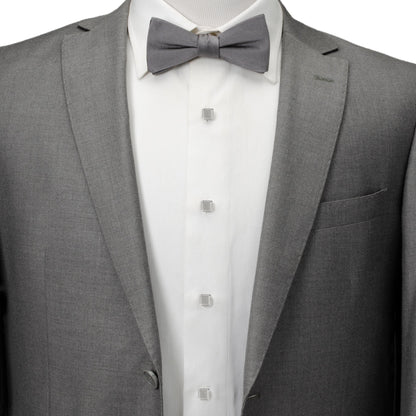 Silver Textured Square Studs - My Men's Shop