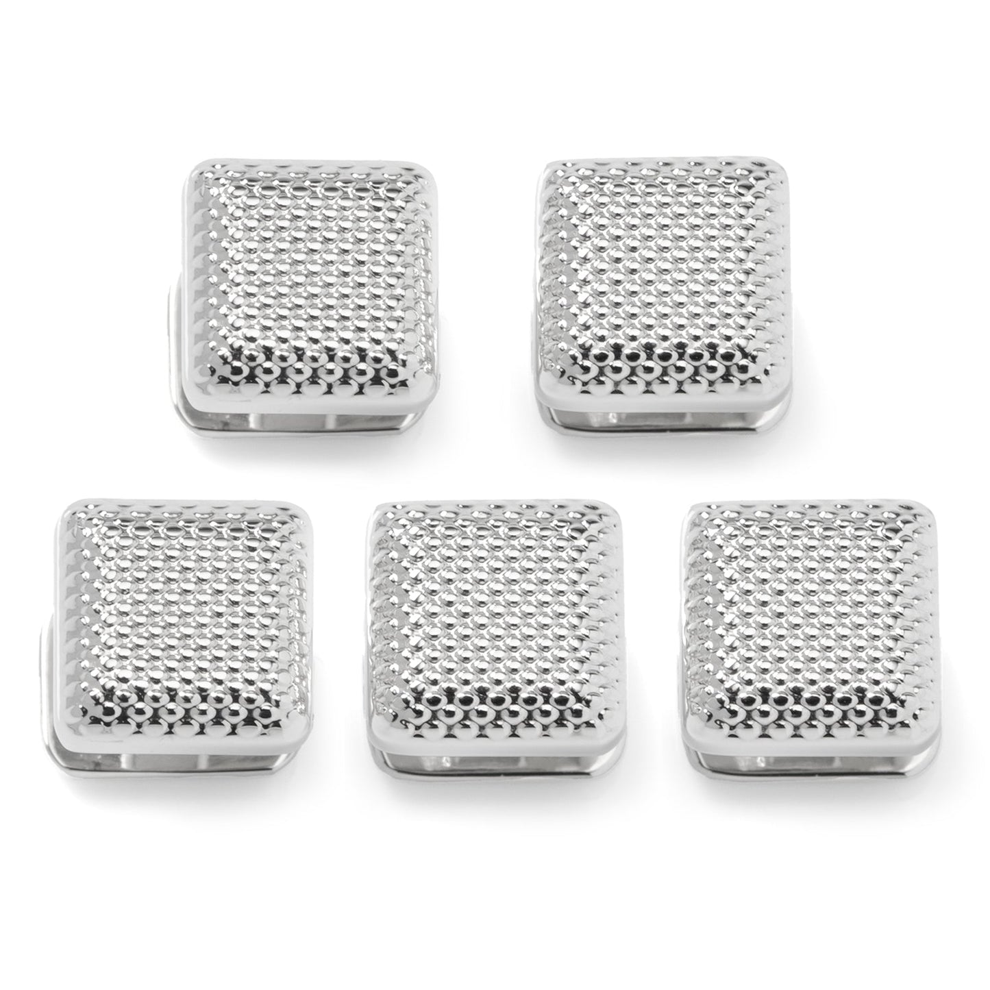 Pendientes cuadrados con textura plateada