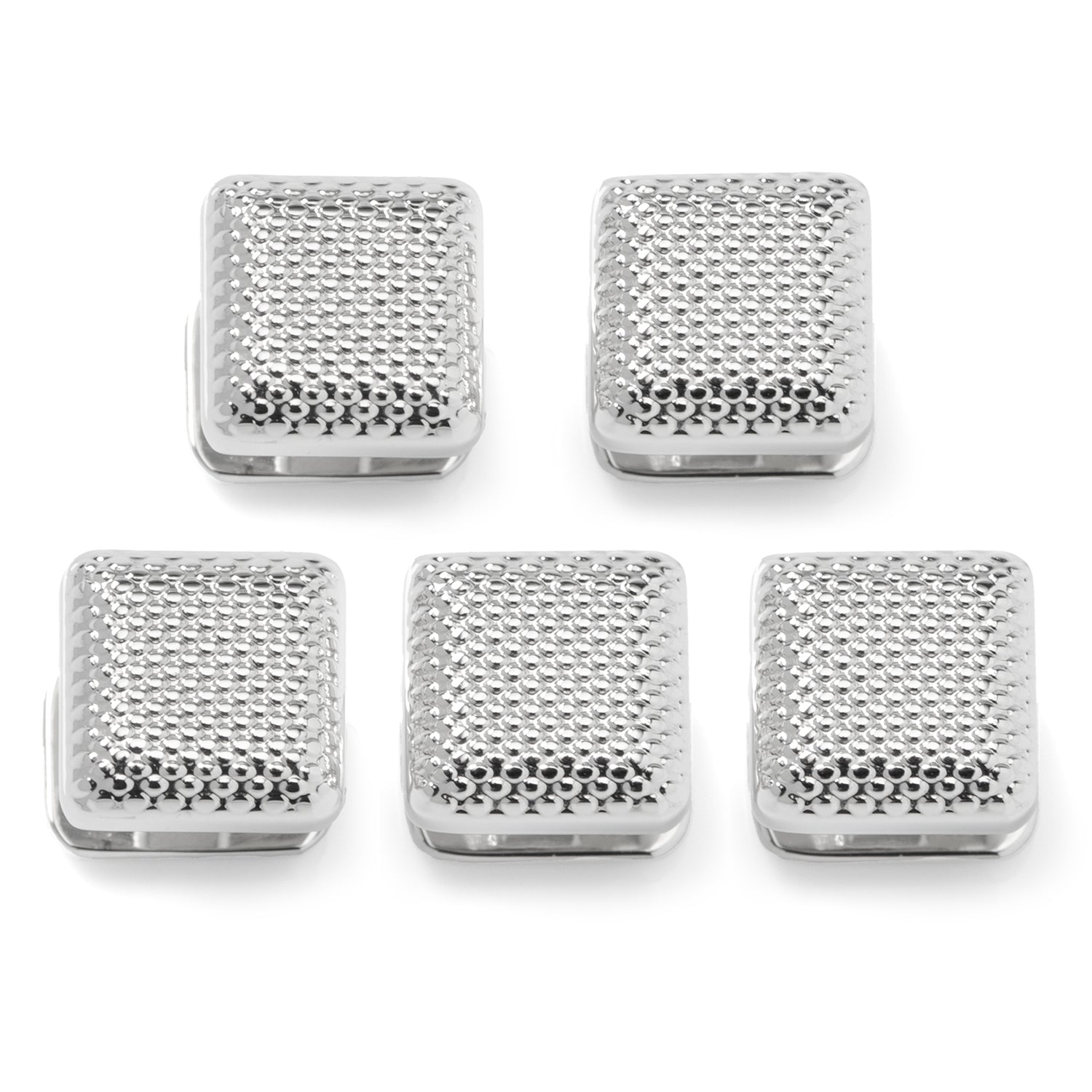 Silver Textured Square Studs - My Men's Shop