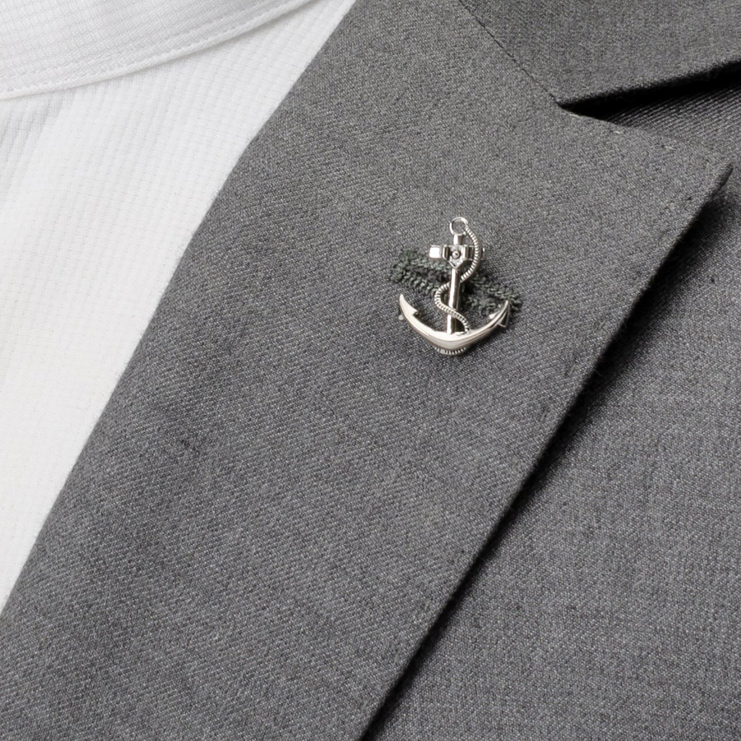 Anchor Sterling Silver 3D Lapel Pin - My Men's Shop