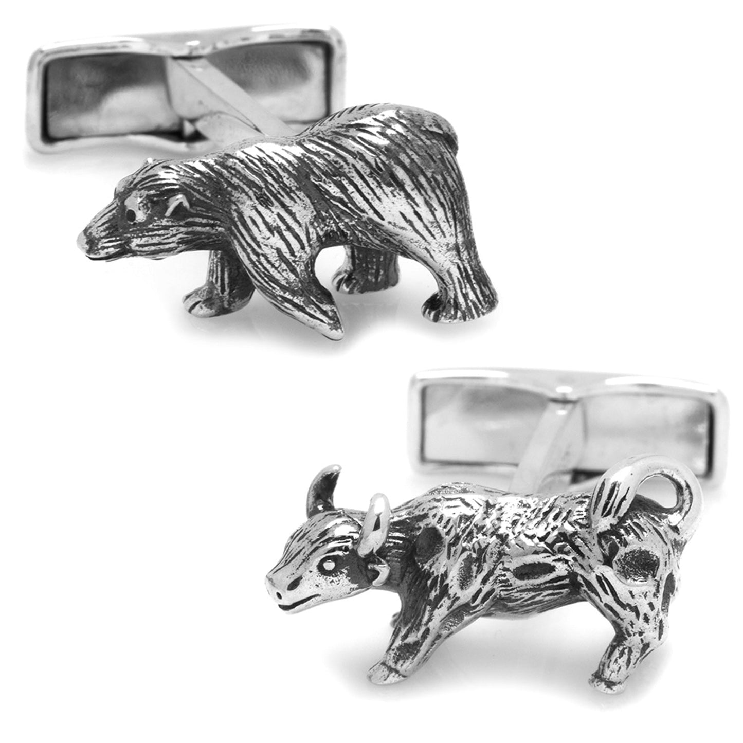 Sterling Bull and Bear Cufflinks - My Men's Shop