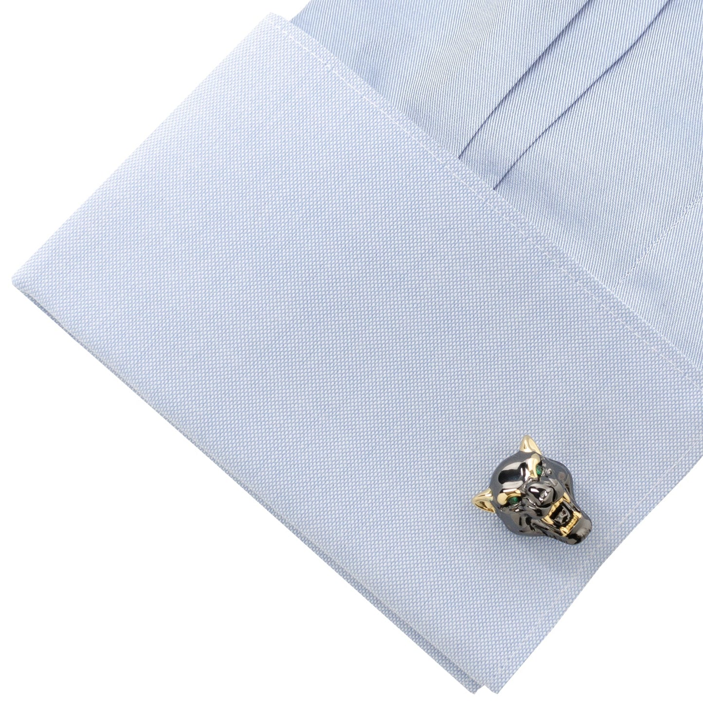Sterling Silver Black and Gold Panther Cufflinks - My Men's Shop