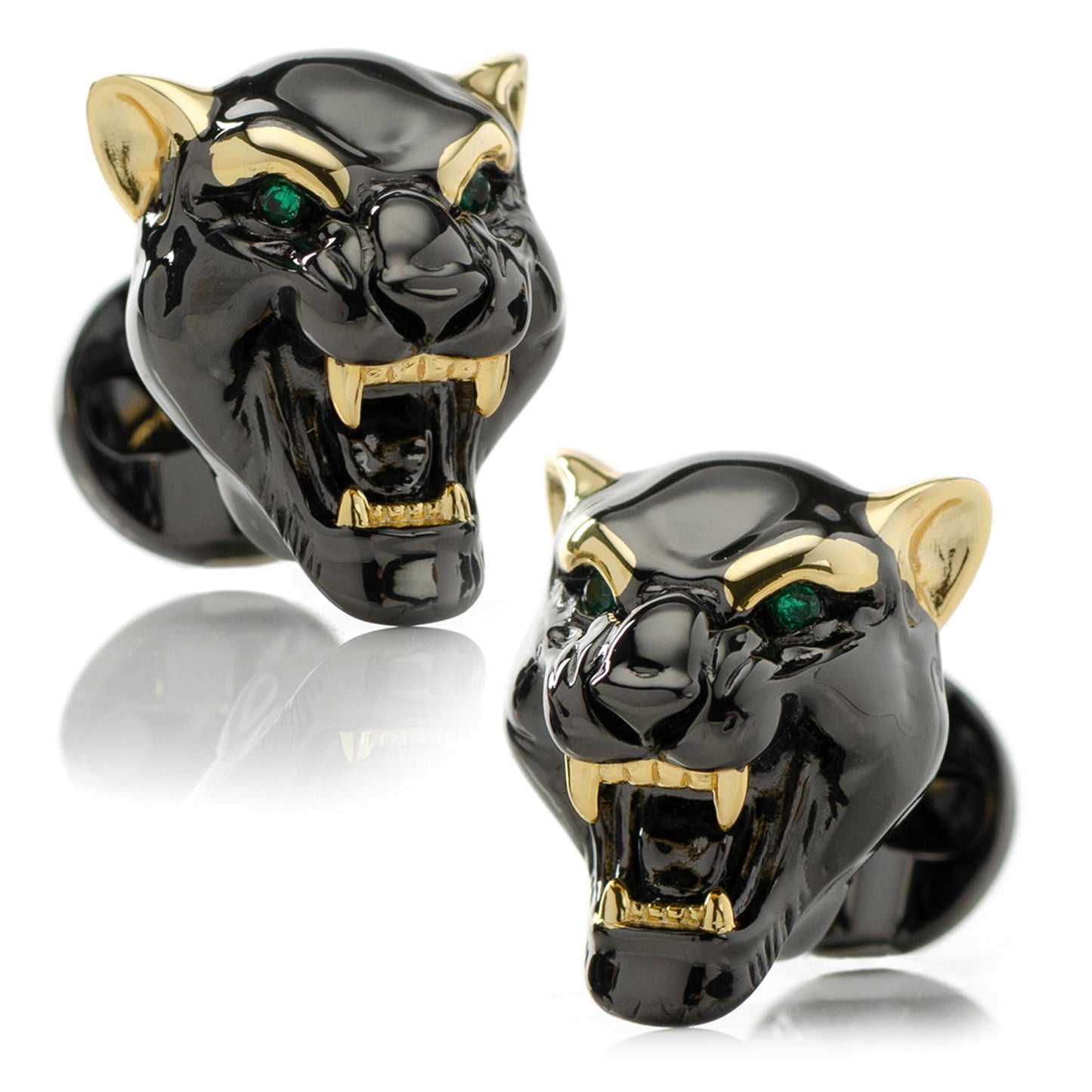 Sterling Silver Black and Gold Panther Cufflinks - My Men's Shop