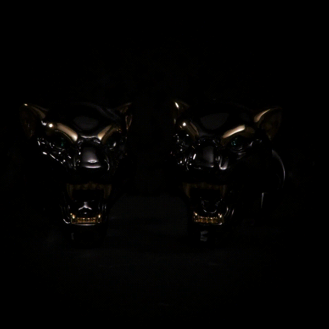 Sterling Silver Black and Gold Panther Cufflinks - My Men's Shop
