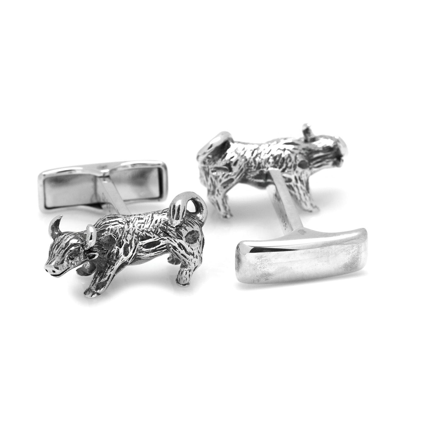 Sterling Silver Bull Cufflinks - My Men's Shop