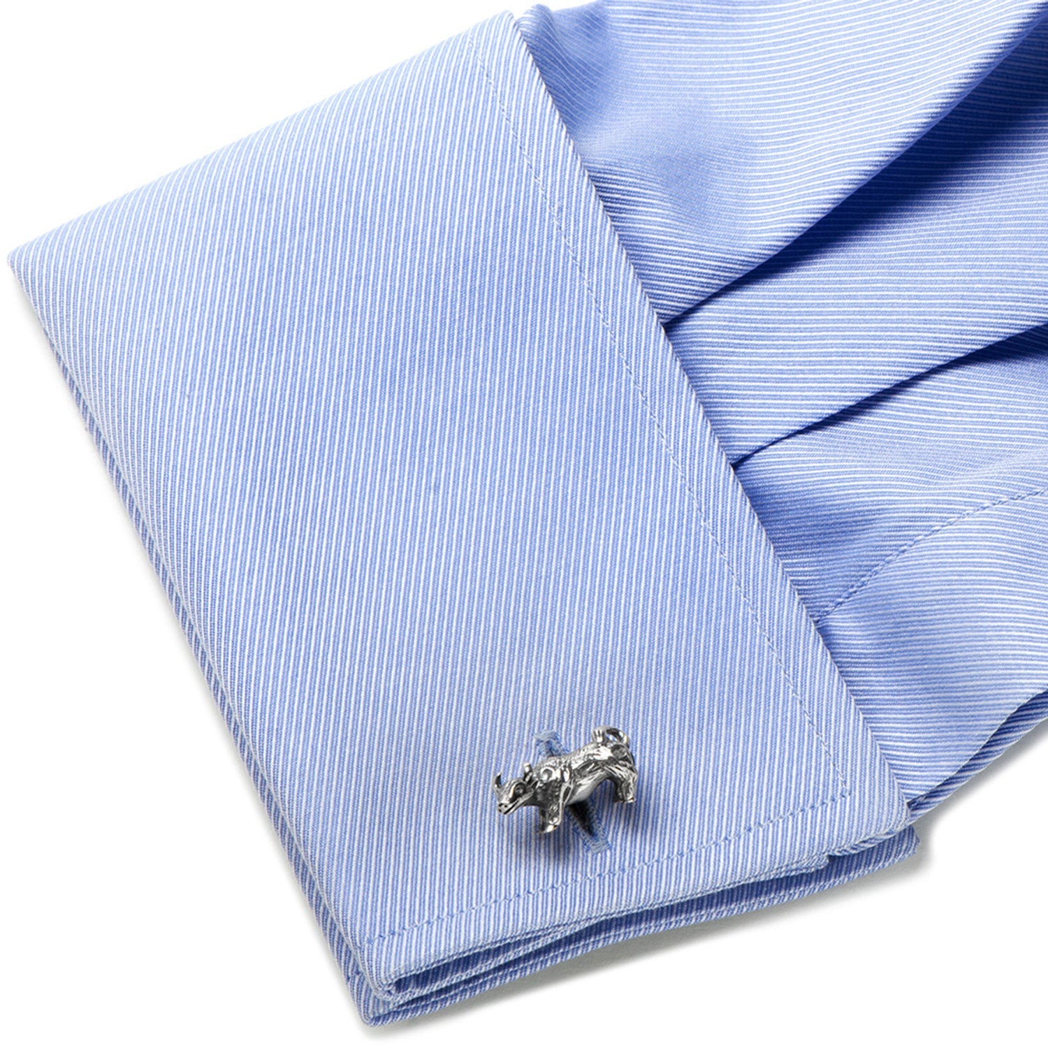 Sterling Silver Bull Cufflinks - My Men's Shop