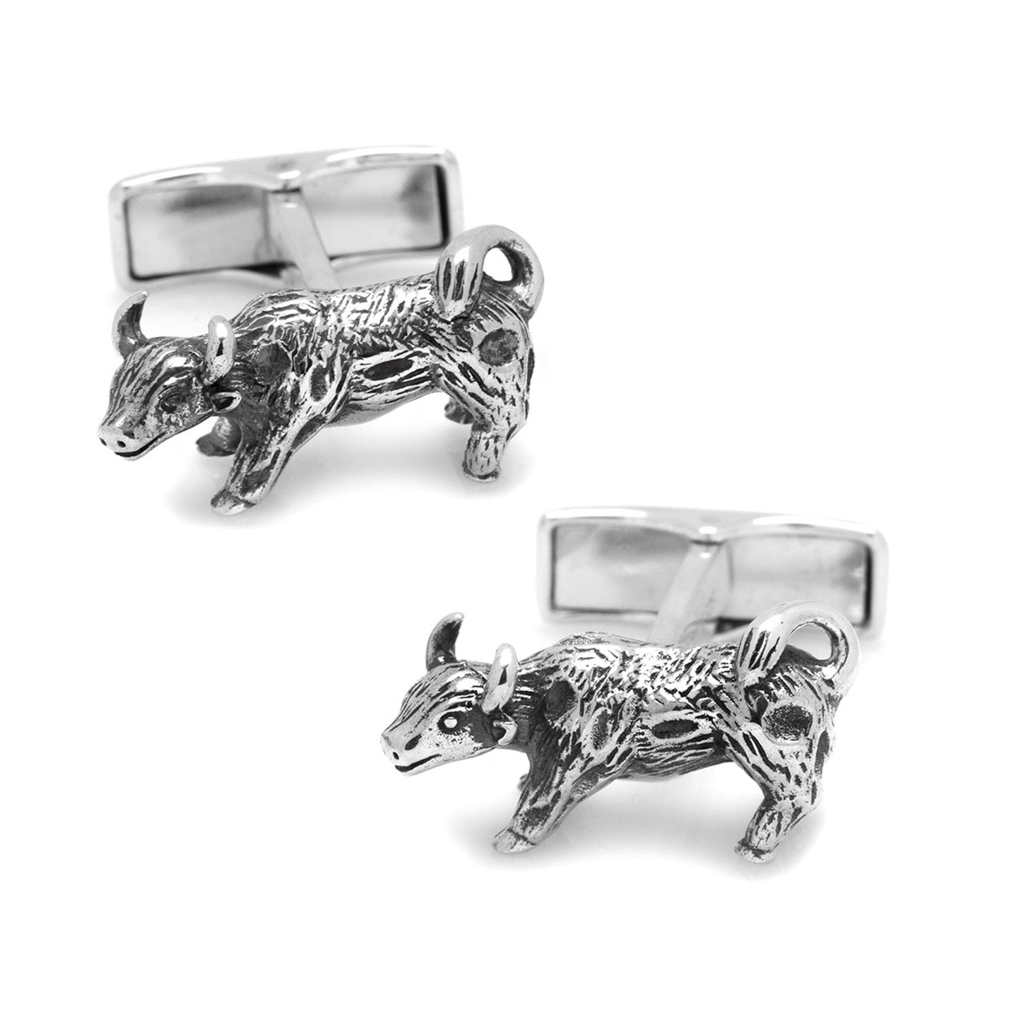 Sterling Silver Bull Cufflinks - My Men's Shop