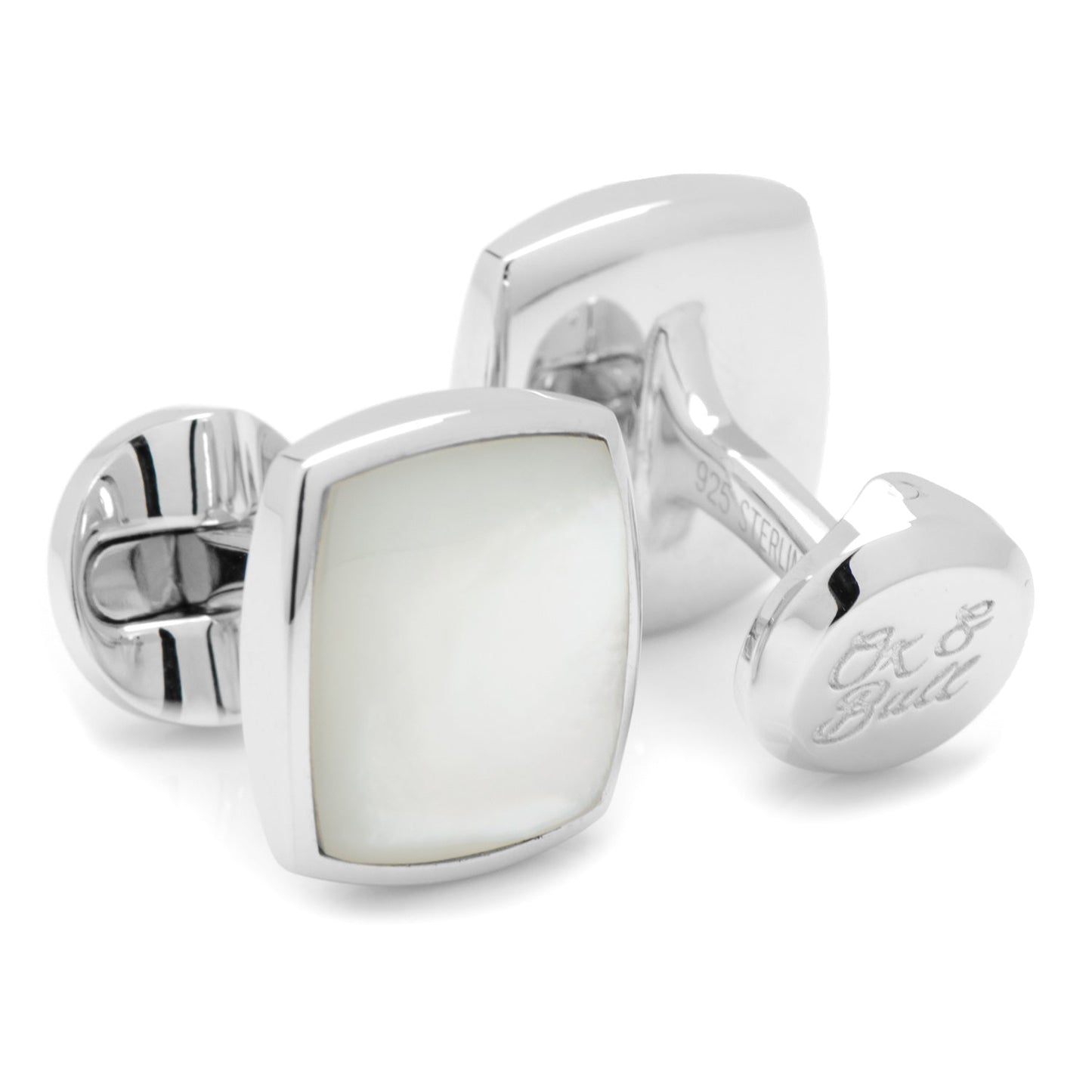 Sterling Silver Classic Cushion Mother of Pearl Cufflinks - My Men's Shop