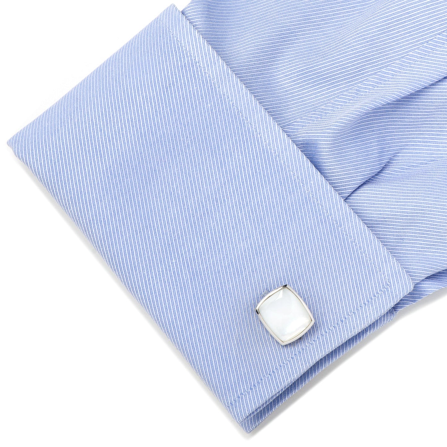 Sterling Silver Classic Cushion Mother of Pearl Cufflinks - My Men's Shop