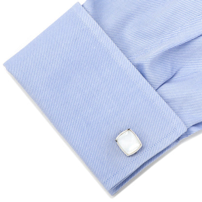 Sterling Silver Classic Cushion Mother of Pearl Cufflinks - My Men's Shop