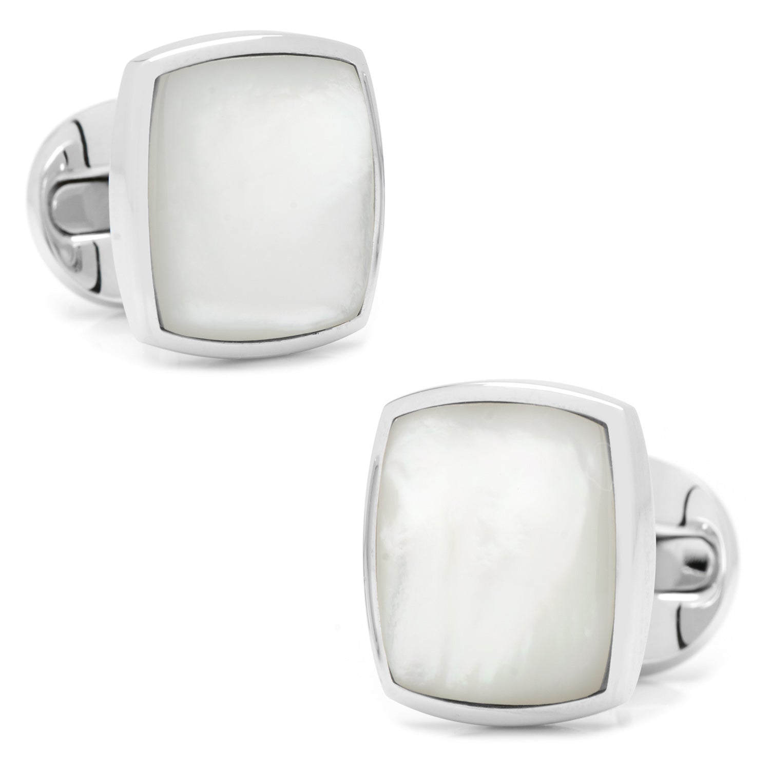 Sterling Silver Classic Cushion Mother of Pearl Cufflinks - My Men's Shop