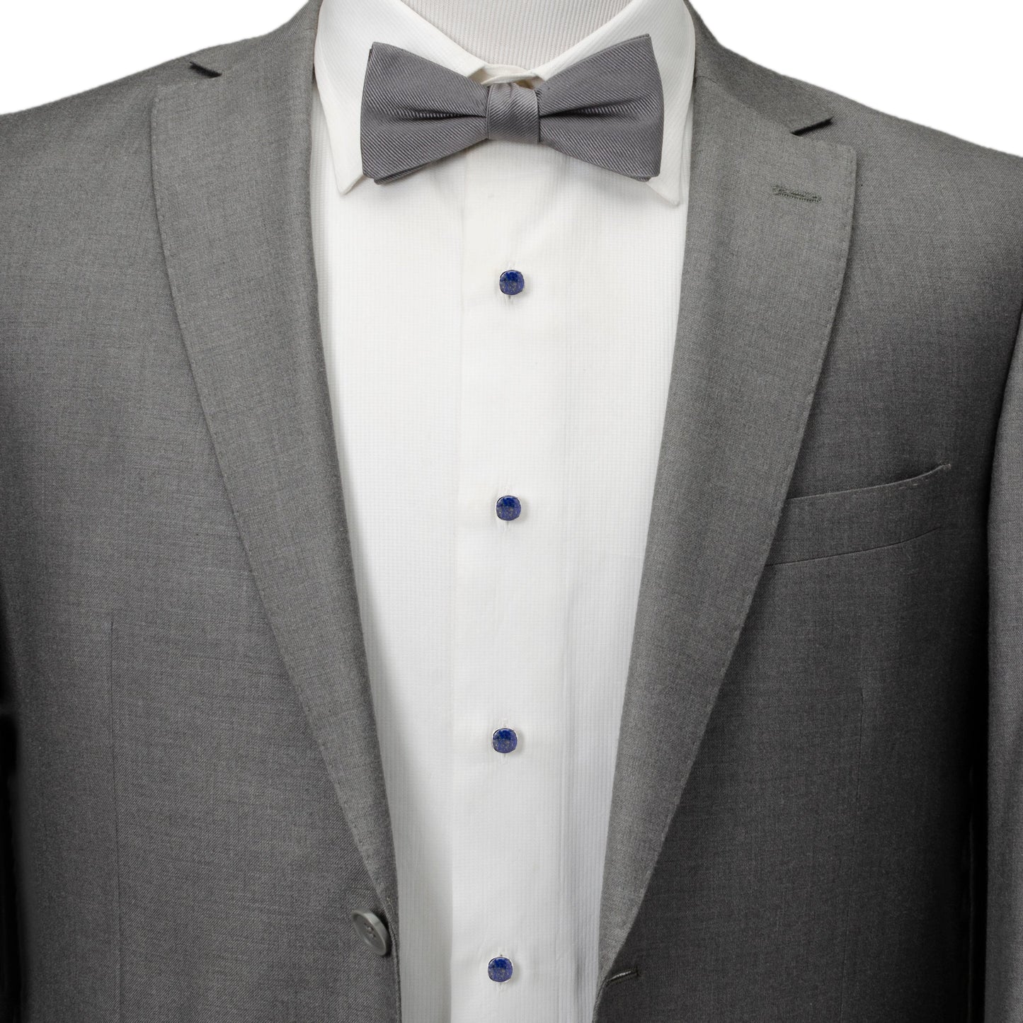 Sterling Silver Classic Formal Lapis 5-Stud Set - My Men's Shop