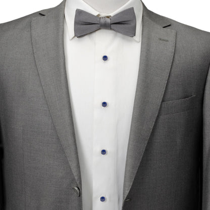 Sterling Silver Classic Formal Lapis 5-Stud Set - My Men's Shop