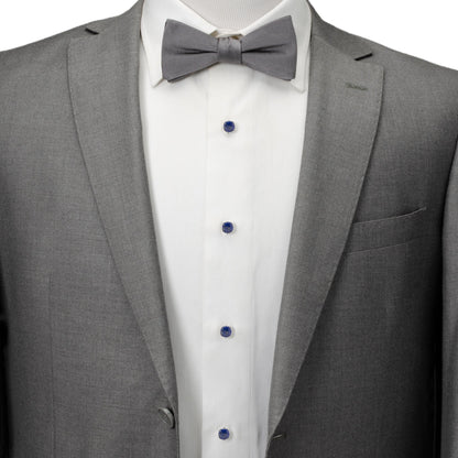 Sterling Silver Classic Formal Lapis 5-Studs - My Men's Shop