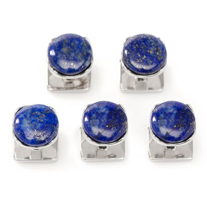 Sterling Silver Classic Formal Lapis 5-Studs - My Men's Shop