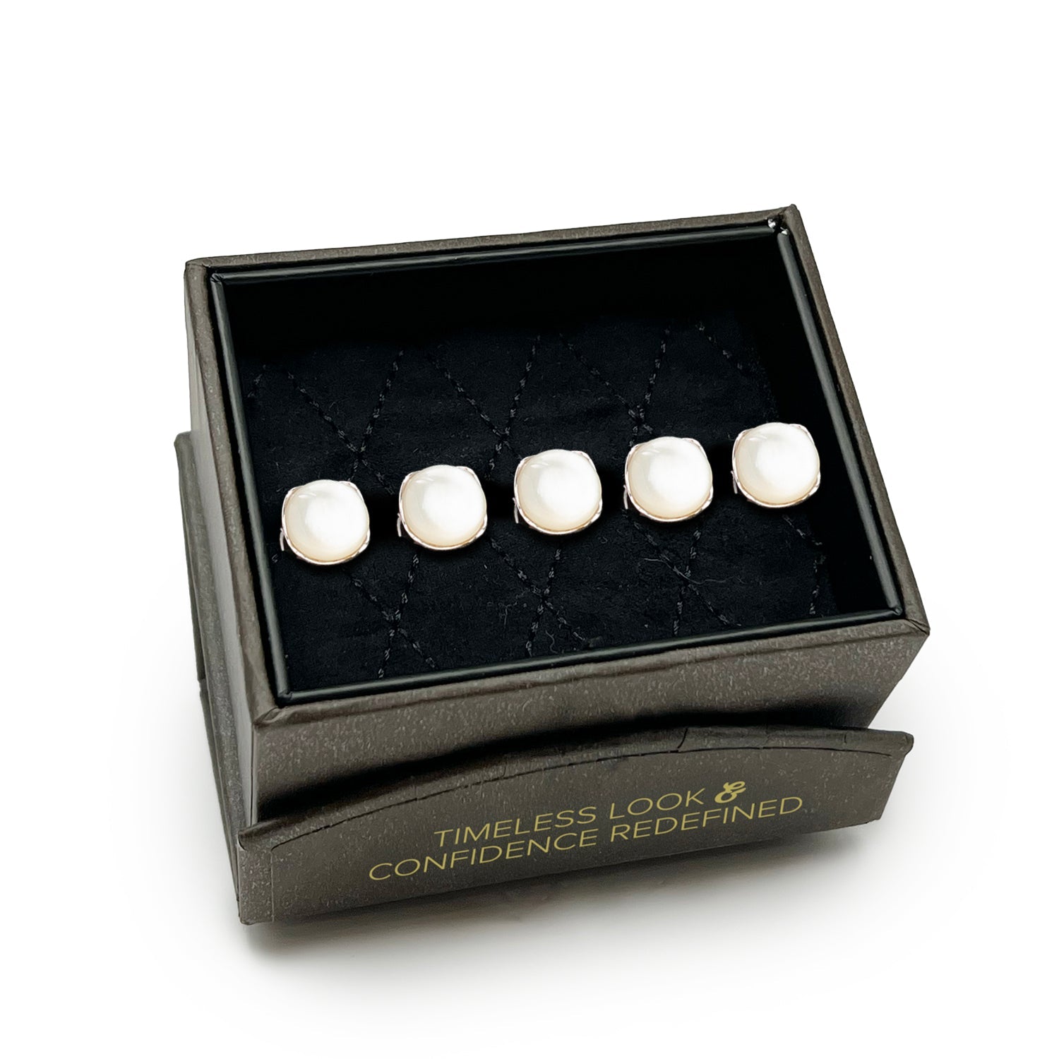Sterling Silver Classic Formal Mother of Pearl 5-Studs - My Men's Shop