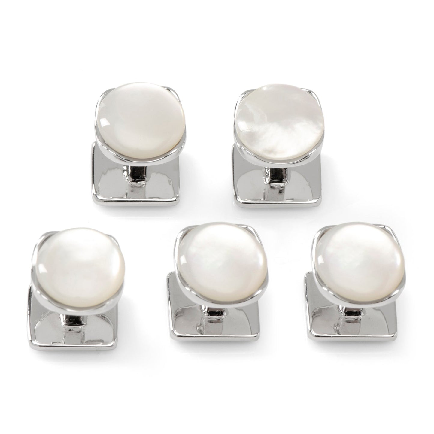 Sterling Silver Classic Formal Mother of Pearl 5-Studs - My Men's Shop