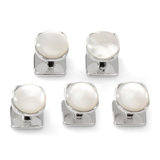 Sterling Silver Classic Formal Mother of Pearl 5-Studs - My Men's Shop