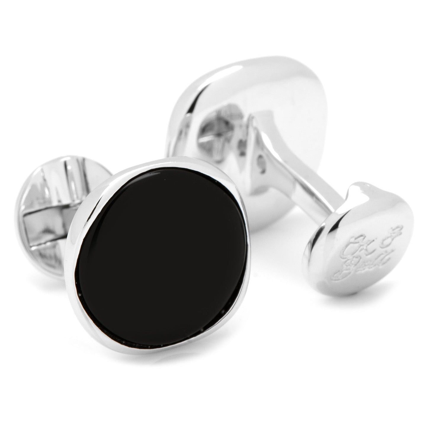 Sterling Silver Classic Formal Onyx Cufflinks - My Men's Shop