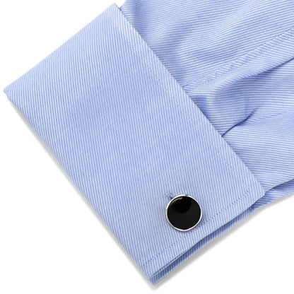 Sterling Silver Classic Formal Onyx Cufflinks - My Men's Shop