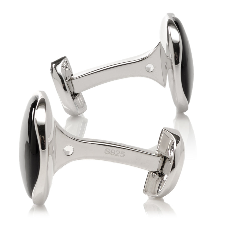 Sterling Silver Classic Formal Onyx Cufflinks - My Men's Shop