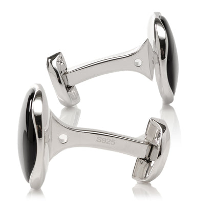Sterling Silver Classic Formal Onyx Cufflinks - My Men's Shop