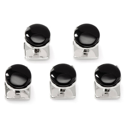 Sterling Silver Classic Formal Onyx 5-Stud Set - My Men's Shop