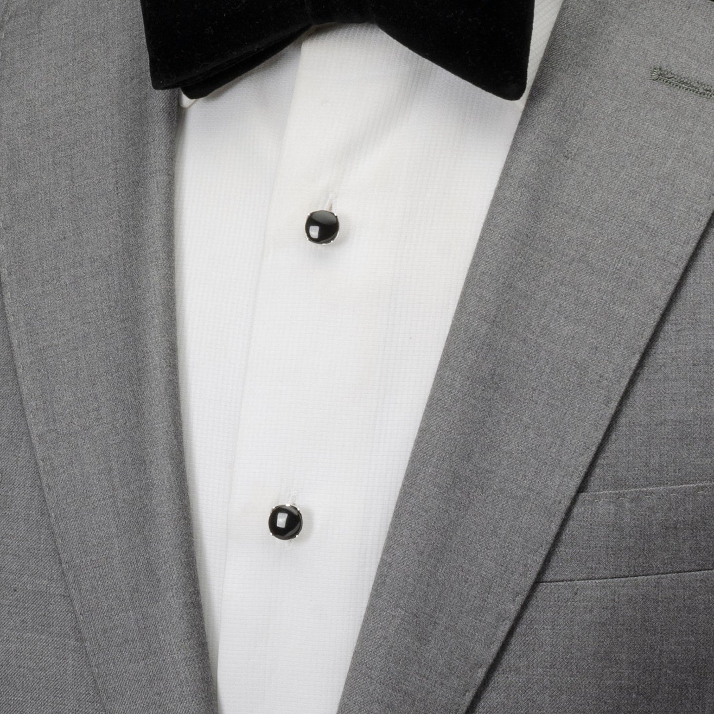 Sterling Silver Classic Formal Black Onyx 5-Studs - My Men's Shop