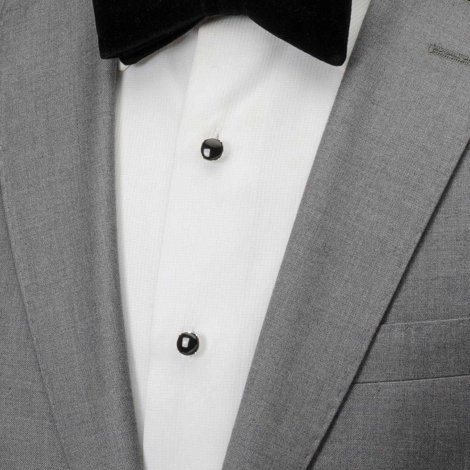 Sterling Silver Classic Formal Black Onyx 5-Studs - My Men's Shop