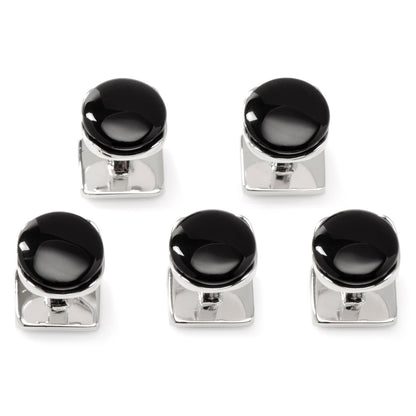 Sterling Silver Classic Formal Black Onyx 5-Studs - My Men's Shop