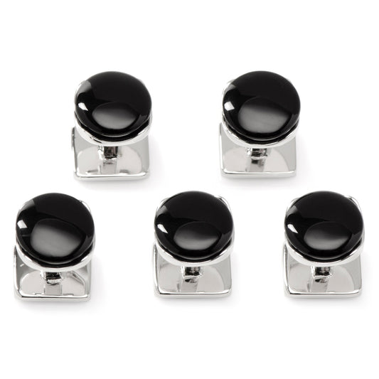 Sterling Silver Classic Formal Black Onyx 5-Studs - My Men's Shop