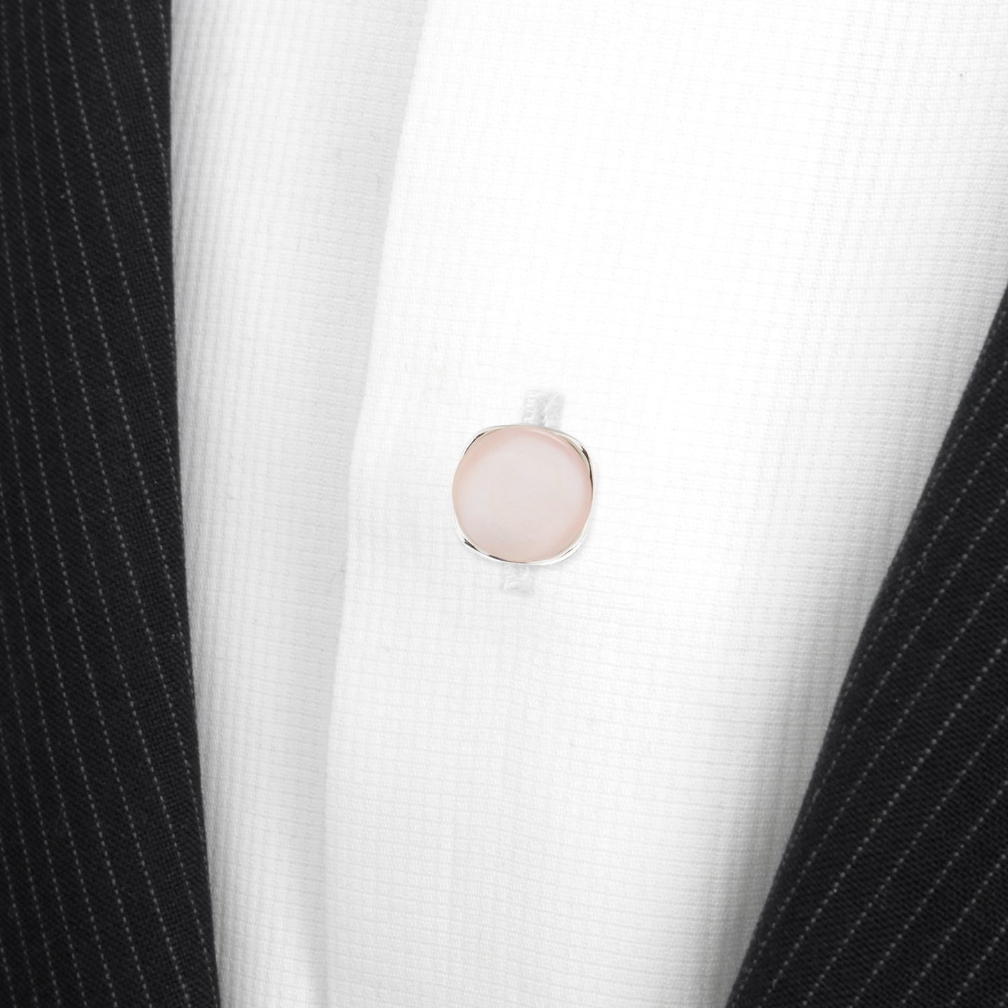 Sterling Silver Classic Formal Pink Mother of Pearl 5-Studs - My Men's Shop
