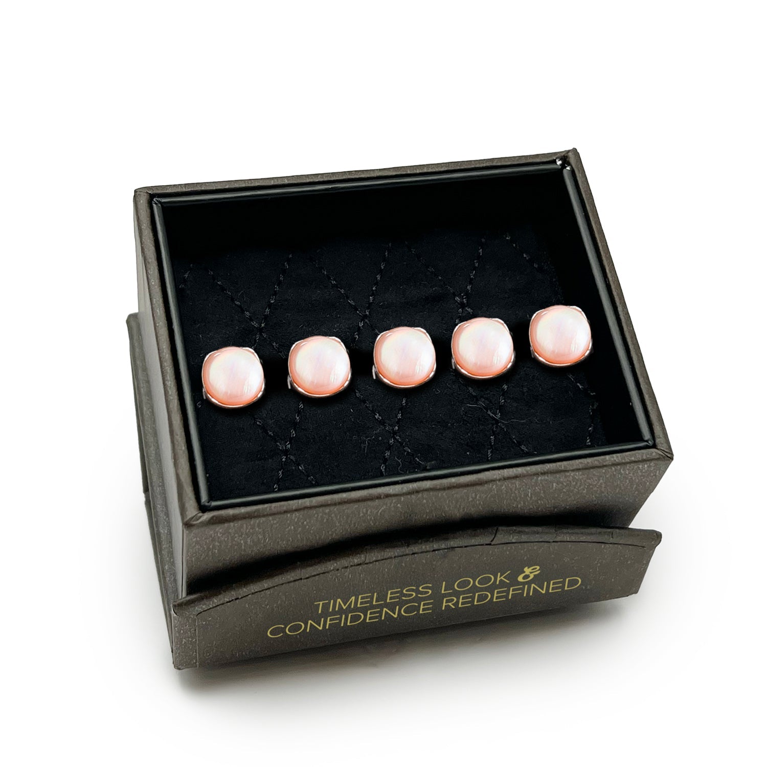 Sterling Silver Classic Formal Pink Mother of Pearl 5-Studs - My Men's Shop