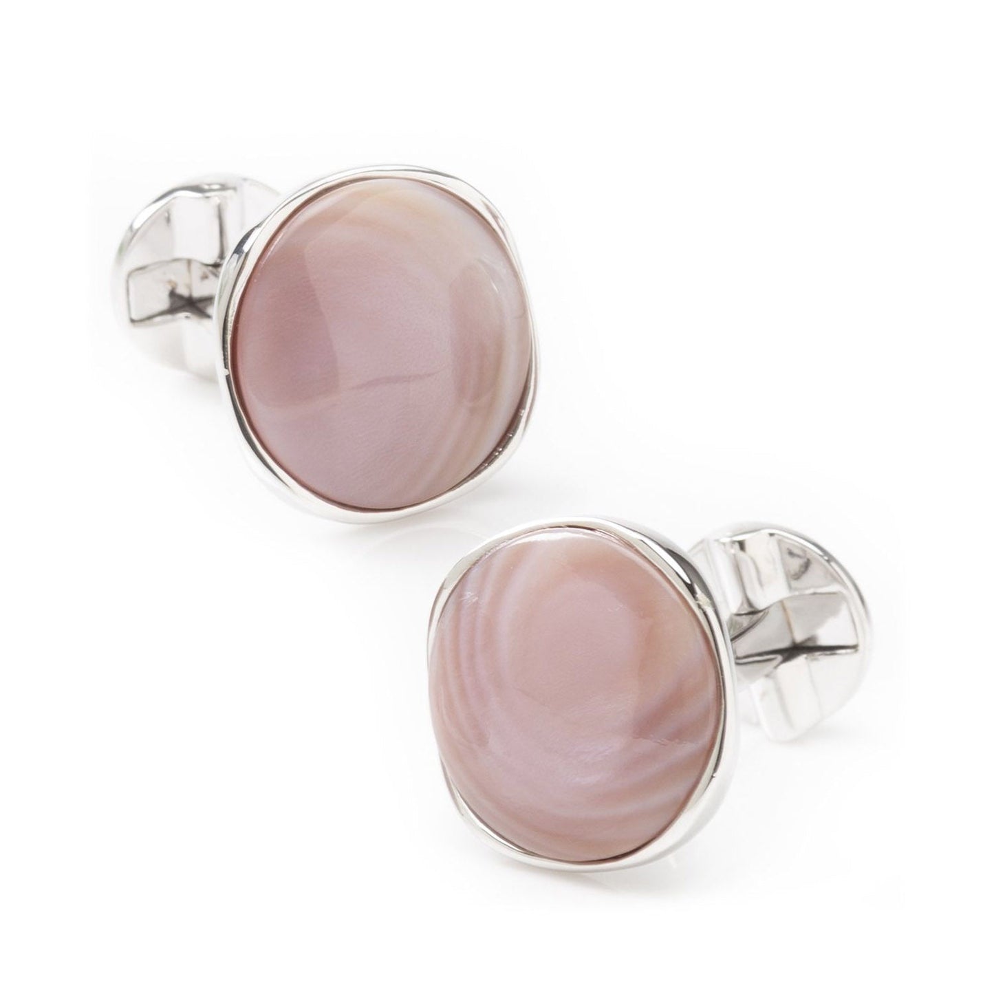 Sterling Silver Classic Formal Pink Mother of Pearl Cufflink - My Men's Shop