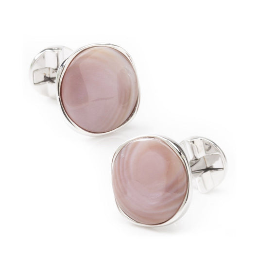 Sterling Silver Classic Formal Pink Mother of Pearl Cufflink - My Men's Shop