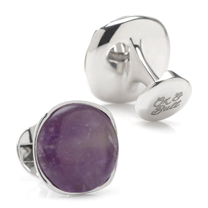 Sterling Silver Classic Formal Amethyst Cufflinks - My Men's Shop