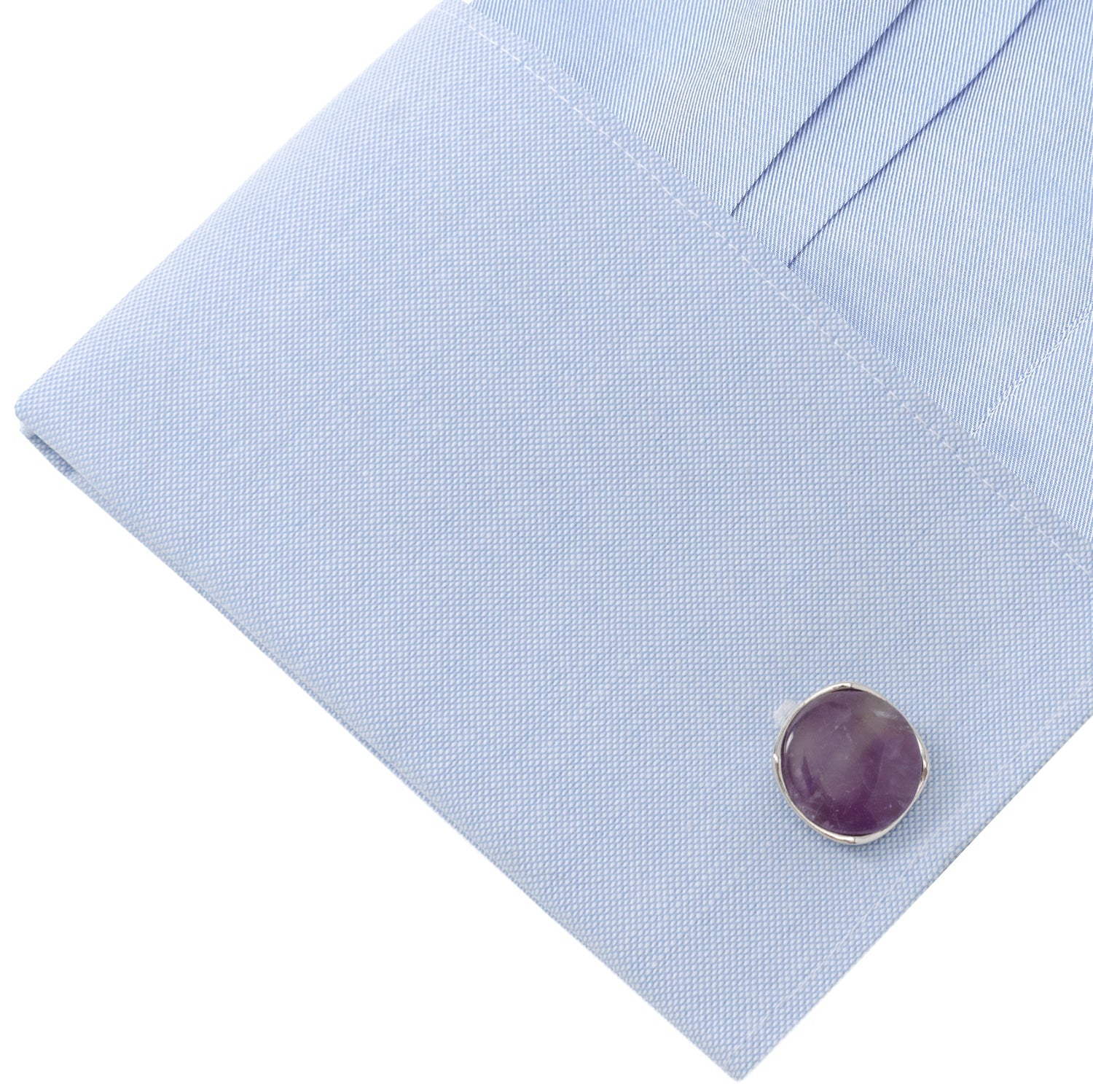 Sterling Silver Classic Formal Amethyst Cufflinks - My Men's Shop
