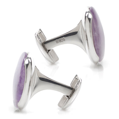 Sterling Silver Classic Formal Amethyst Cufflinks - My Men's Shop
